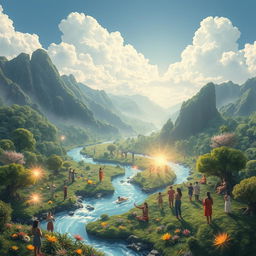A fascinating world inspired by the medulla oblongata, symbolizing harmony and balance, where negativity does not exist