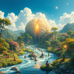 A fascinating world inspired by the medulla oblongata, symbolizing harmony and balance, where negativity does not exist