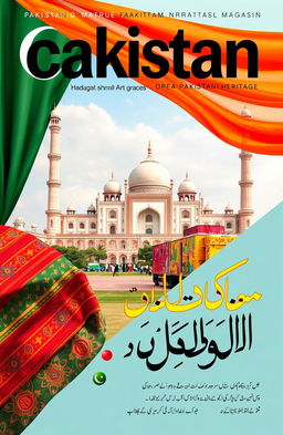 A visually striking cover for a cultural and art magazine focusing on Pakistani heritage