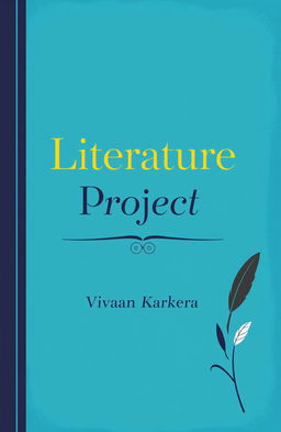A creative cover page design for a literature project, featuring elegant typography that reads 'Literature Project' prominently