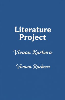 A creative cover page design for a literature project featuring the title "Literature Project" at the top in an artistic, bold font