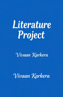 A creative cover page design for a literature project featuring the title "Literature Project" at the top in an artistic, bold font