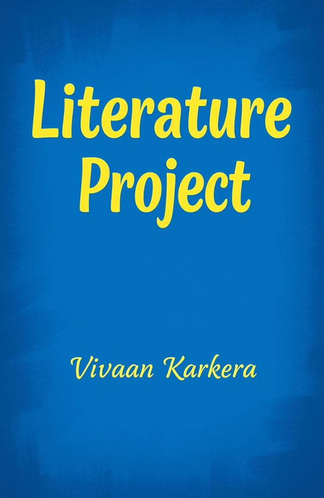 A creative cover page design for a literature project featuring the title "Literature Project" at the top in an artistic, bold font