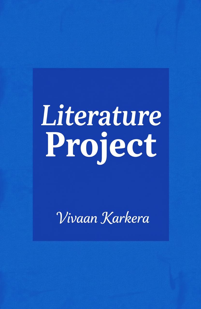 A creative cover page design for a literature project featuring the title "Literature Project" at the top in an artistic, bold font