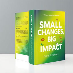 A modern and engaging book cover design for 'Small Changes, Big Impact' by Great Learner