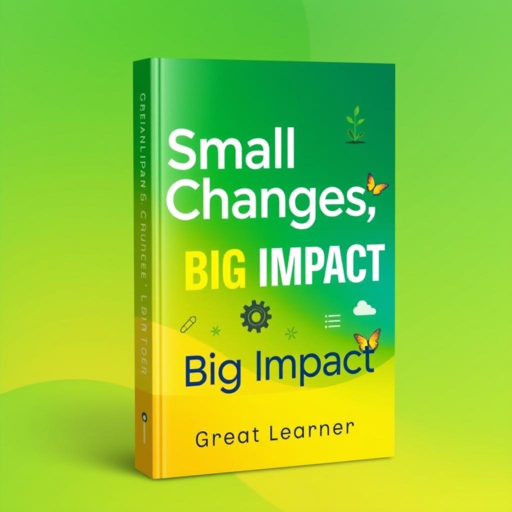 A modern and engaging book cover design for 'Small Changes, Big Impact' by Great Learner