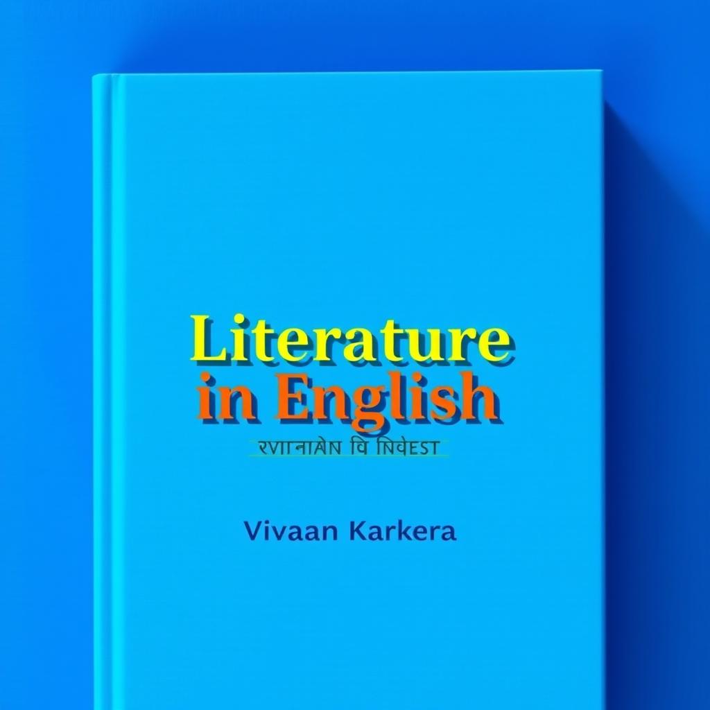 A creative cover page design for a book titled 'Literature in English'