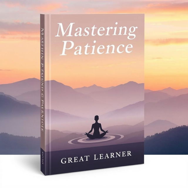 A calming and thoughtful book cover design for 'Mastering Patience' by Great Learner