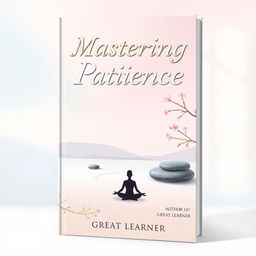 An elegant and soothing book cover design for 'Mastering Patience' by Great Learner
