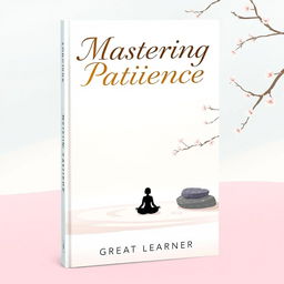 An elegant and soothing book cover design for 'Mastering Patience' by Great Learner