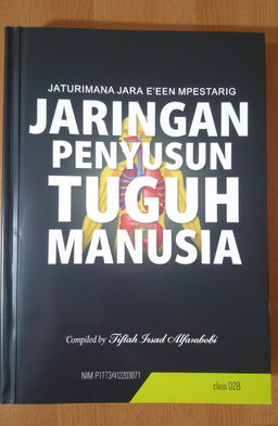 The cover of a book titled 'Jaringan Penyusun Organ Tubuh Manusia', with a bold and modern typography