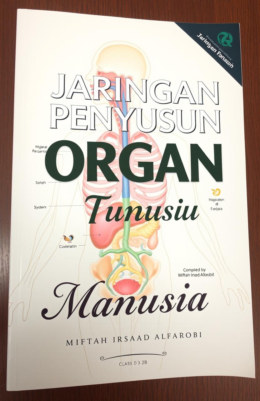 The cover of a book titled 'Jaringan Penyusun Organ Tubuh Manusia', with a bold and modern typography