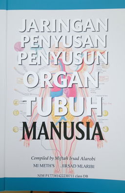 The cover of a book titled 'Jaringan Penyusun Organ Tubuh Manusia', with a bold and modern typography