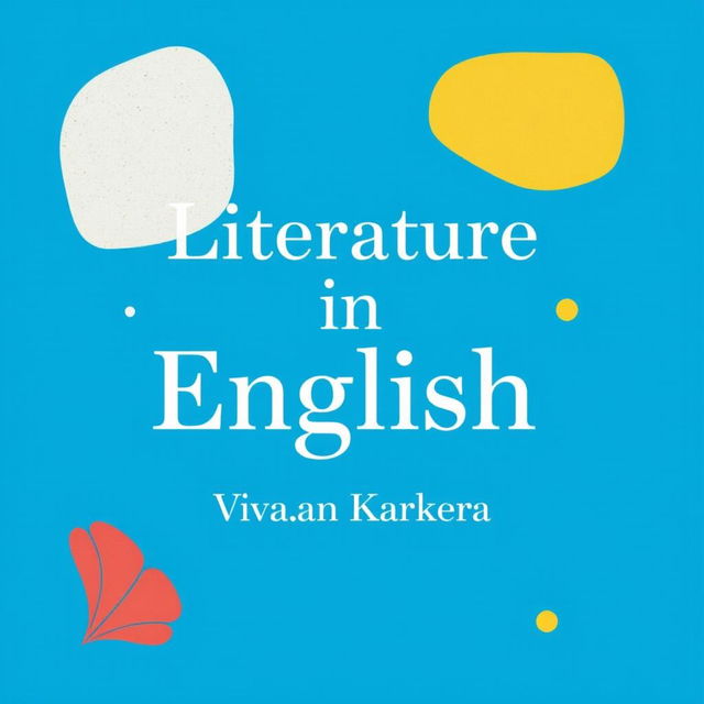 A creative cover page design for 'Literature in English' featuring the author name 'Vivaan Karkera' prominently displayed