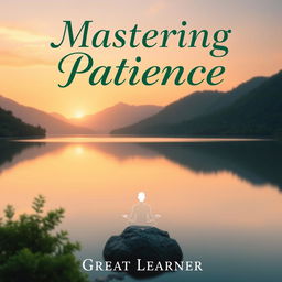 A calming and inspiring book cover design for 'Mastering Patience' by Great Learner