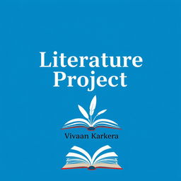 A creative cover page design for a literature project, featuring the title "Literature Project" prominently displayed in an elegant, modern font