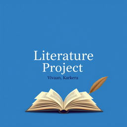A creative cover page design for a literature project, featuring the title "Literature Project" prominently displayed in an elegant, modern font