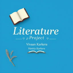 A creative cover page design for a literature project, featuring the title "Literature Project" prominently displayed in an elegant, modern font