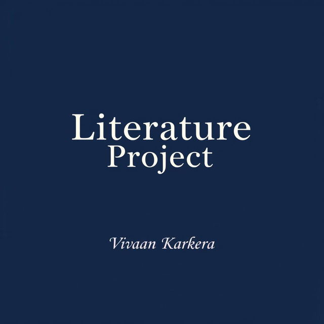 A creative and striking cover page design for a literature project, featuring the title 'Literature Project' prominently