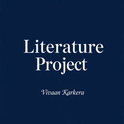 A creative and striking cover page design for a literature project, featuring the title 'Literature Project' prominently