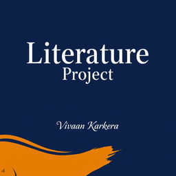 A creative and striking cover page design for a literature project, featuring the title 'Literature Project' prominently