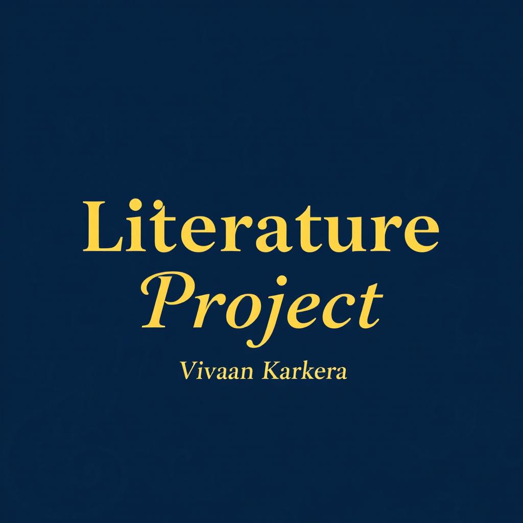 A creative and striking cover page design for a literature project, featuring the title 'Literature Project' prominently