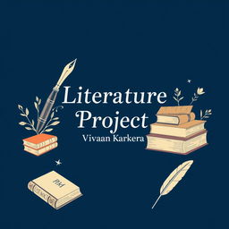 A creative cover page design for a 'Literature Project'