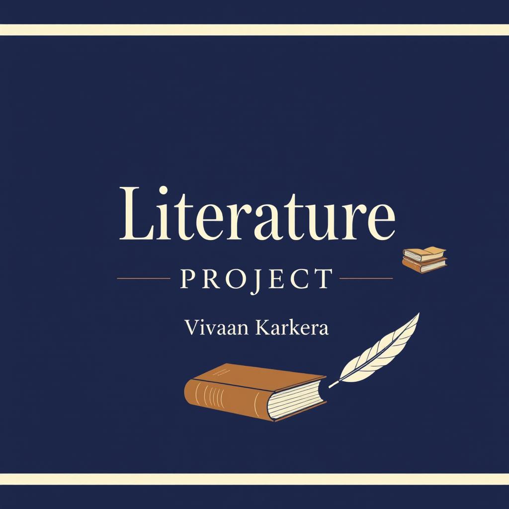 A creative cover page design for a 'Literature Project'