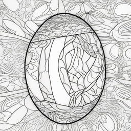 Design a coloring page featuring an Easter egg adorned with beautiful geometric shapes and patterns