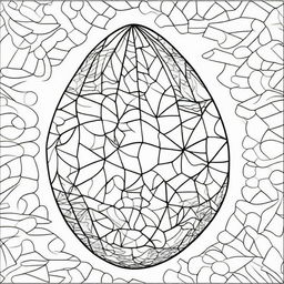 Design a coloring page featuring an Easter egg adorned with beautiful geometric shapes and patterns