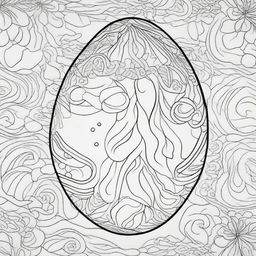 Craft a coloring page featuring an intricately designed Easter egg, adorned with beautiful shapes