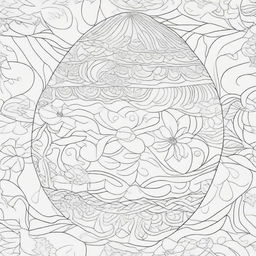 Craft a coloring page featuring an intricately designed Easter egg, adorned with beautiful shapes