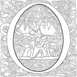 Craft a coloring page featuring an intricately designed Easter egg, adorned with beautiful shapes