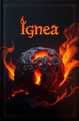 A dramatic dark cover featuring a central volcanic stone, radiating warmth and energy that symbolizes fire