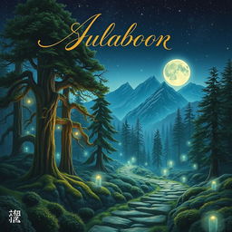 A captivating book cover design featuring an enchanting fantasy landscape