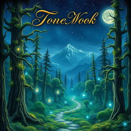 A captivating book cover design featuring an enchanting fantasy landscape