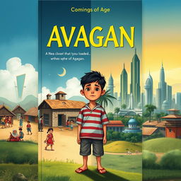 A thought-provoking book cover illustrating the coming-of-age journey of a boy growing up in a closed, underdeveloped community