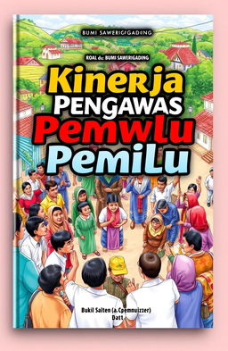 A book cover design for 'Buku Kinerja Pengawas Pemilu di Bumi Sawerigading'