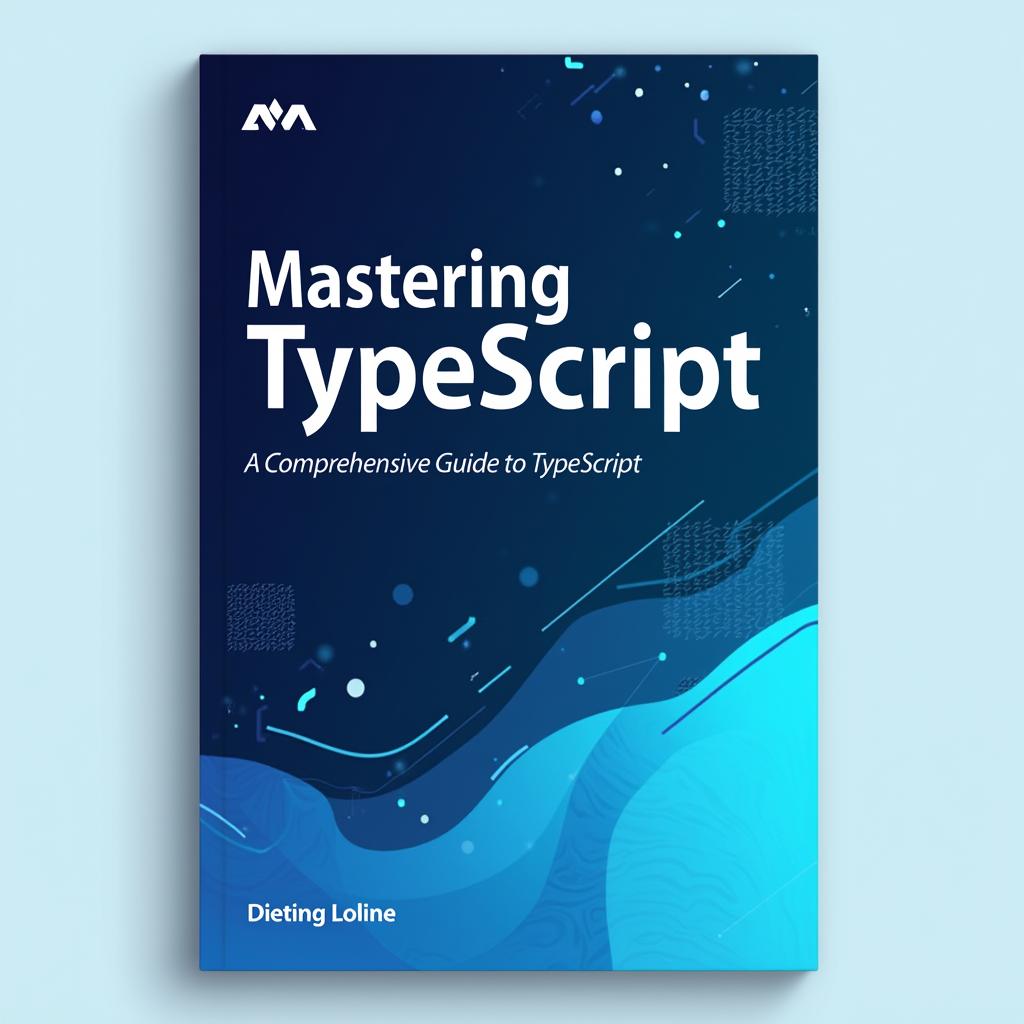 A vibrant cover design for a TypeScript programming book, dominated by a range of blue hues