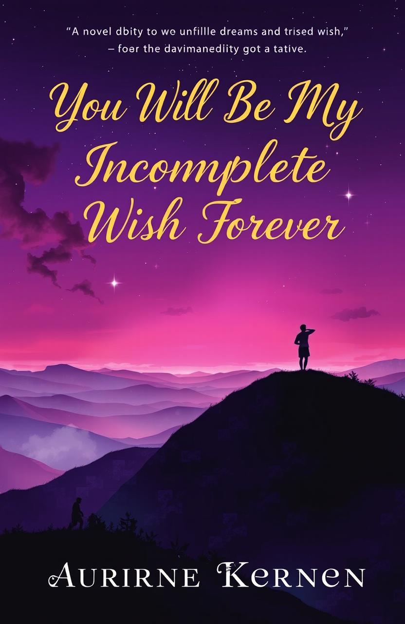 A visually striking book cover for a novel titled 'You Will Be My Incomplete Wish Forever'