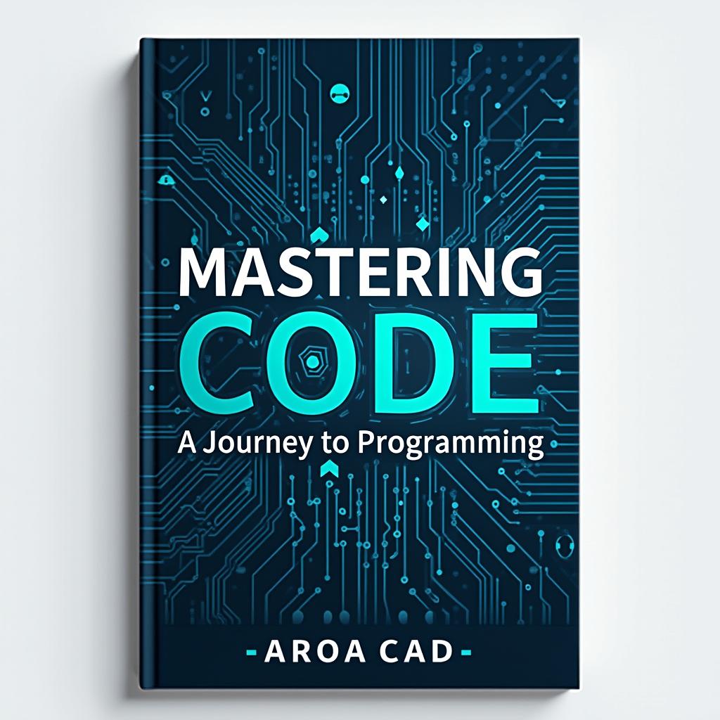 A visually striking book cover for a coding book, predominantly featuring shades of blue