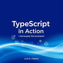An eye-catching book cover for a TypeScript programming book, designed with a vibrant blue color scheme