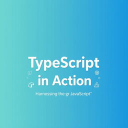An eye-catching book cover for a TypeScript programming book, designed with a vibrant blue color scheme