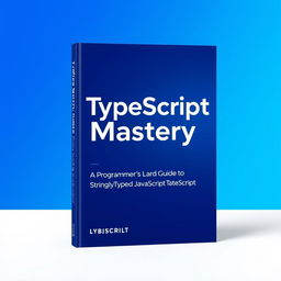 A sleek and modern book cover for a TypeScript programming book, predominantly featuring a vibrant blue color scheme that evokes a sense of clarity and professionalism