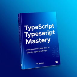 A sleek and modern book cover for a TypeScript programming book, predominantly featuring a vibrant blue color scheme that evokes a sense of clarity and professionalism