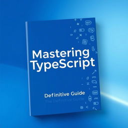 A visually striking book cover for a TypeScript programming book, centered around a blue color palette