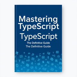 A visually striking book cover for a TypeScript programming book, centered around a blue color palette