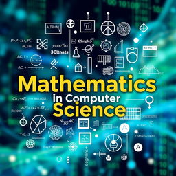 A detailed representation of the intersection between mathematics and computer science, showcased under the title 'Mathematics in Computer Science' in bold, modern typography