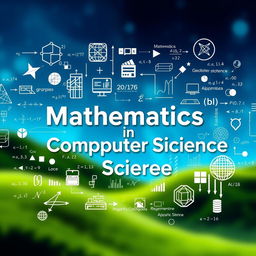 A detailed representation of the intersection between mathematics and computer science, showcased under the title 'Mathematics in Computer Science' in bold, modern typography