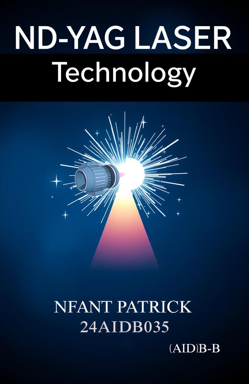 A cover page for a physics project focused on ND-YAG laser technology